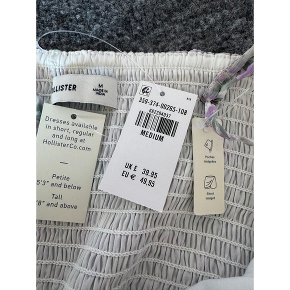 Hollister Floral Chilfon Skort Mini Dress Spaghetti Straps Lavender Green SZ M - Picture 12 of 14